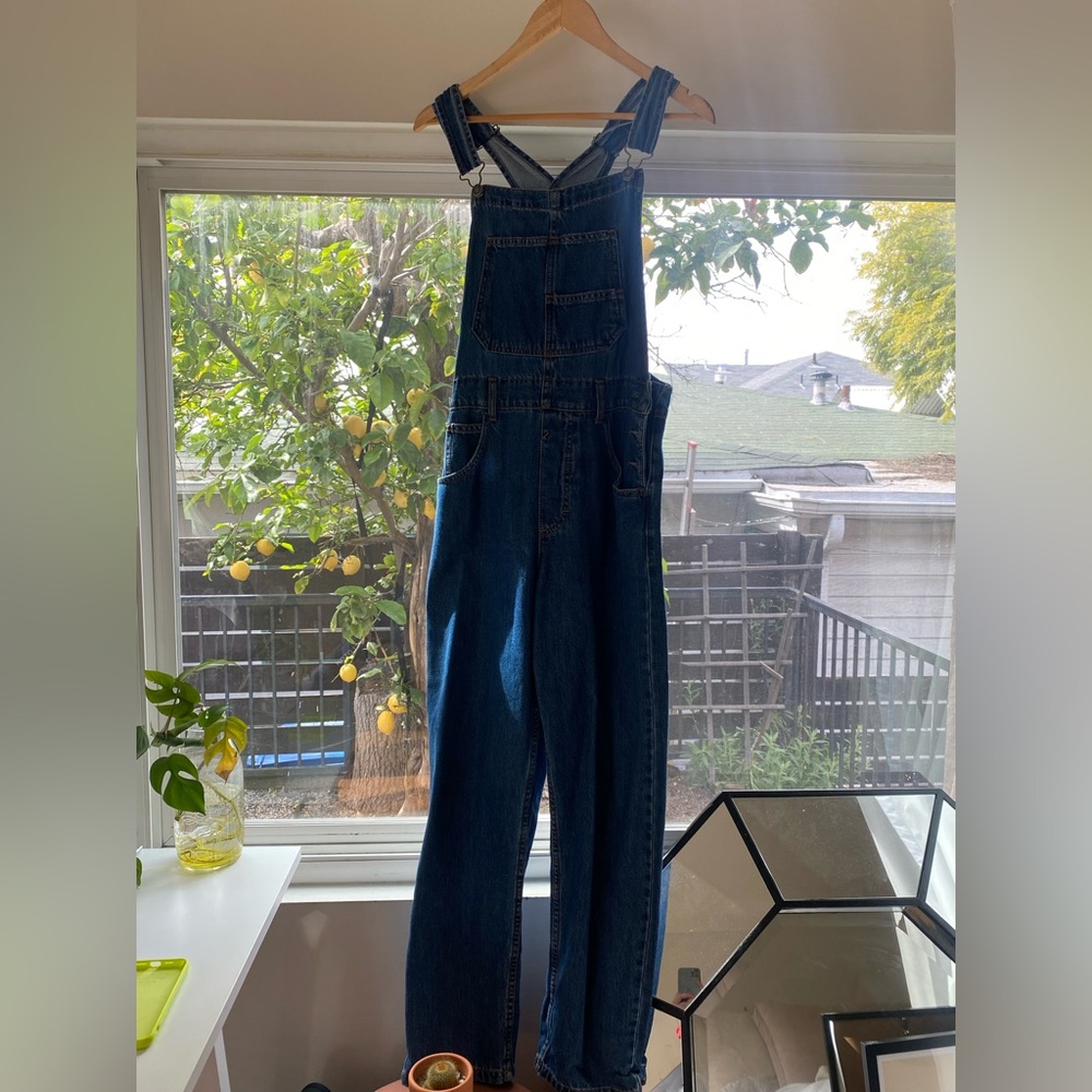 Free People Blue Denim Overalls